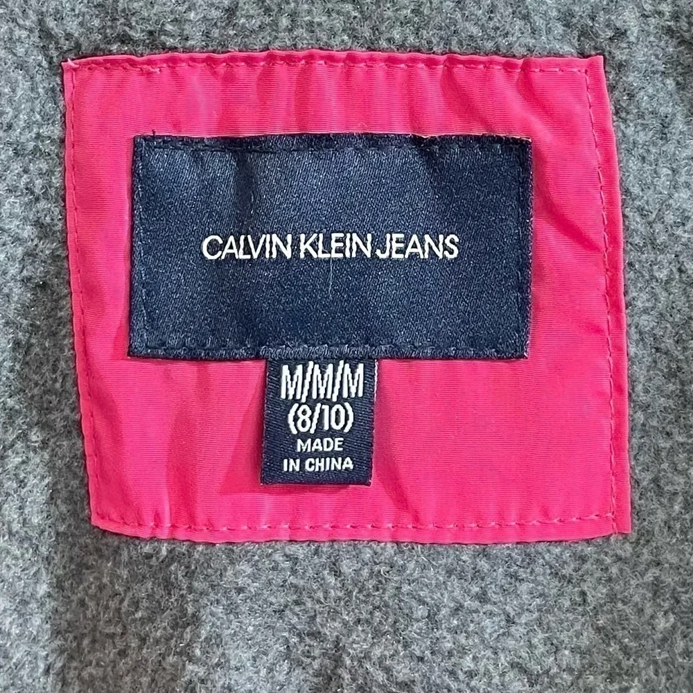 Calvin Klein Big Girls Aerial Hooded Jacket with Faux-Fur Trim Size Medium Pink